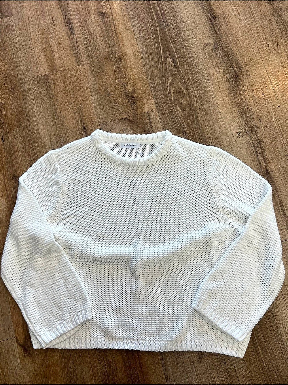 perfectwhitetee Margaret Sweater Crewneck White Large